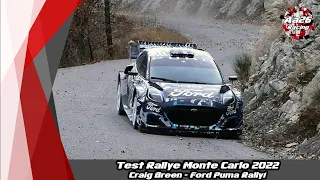 Test Rallye Monte Carlo 2022 - Craig Breen - Ford Puma Rally1 2022 (WRC) - Aa26 Racing