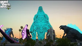 Godzilla Eatch Giant Vs Godzilla ,Shin Godzilla,Mechagodzilla and Ultima Godzilla- GTA V Mods