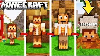 ŻYCIE BEZDOMNEGO W MINECRAFT || OD NARODZIN DO ŚMIERCI