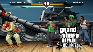 CJ (GTA SA) vs SHIN RYU - HIGH LEVEL INSANE EPIC FIGHT! Mugen Street Fighter