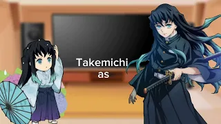  Tokyo revengers react to Takemichi as Muichiro Tokito // by:dræms