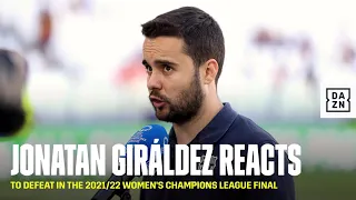 Jonatan Giráldez reacts to defeat in the 2021/22 UEFA Women's Champions League Final