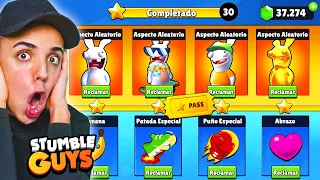 COMPLETÉ al MAXIMO TODO el NUEVO PASE de STUMBLE GUYS! 😍 *Rabbits*