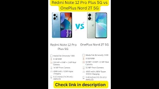 Redmi Note 12 Pro Plus 5G vs OnePlus Nord 2T 5G #shorts