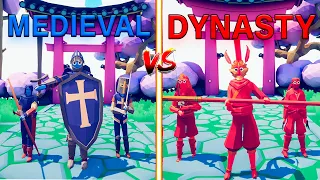 MEDIEVAL TEAM vs DYNASTY TEAM  - Totally Accurate Battle Simulator TABS