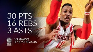 Dwight Howard 30 pts 16 rebs 3 asts vs Hawks 15/16 season