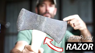 Can we make this old Axe SHAVE? Axe Sharpening 101