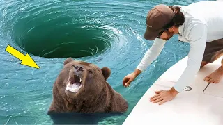 A man saved a bear from a whirlpool, risking his life! The incredible happened!