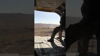 Flying in a CH-47 Chinook.