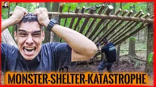 "Survival Mattin" überlebt CAMP KATASTROPHE ZERSTÖRUNG MONSTER SHELTER ABRISS CHAOS nur knapp.