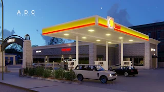 Shell Gas Station 3D Rendering Presentation