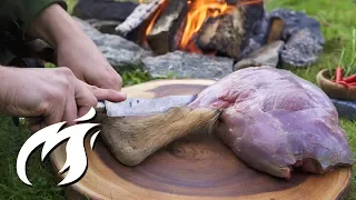 Grilling hunted HAUNCH OF VENISON outdoor asmr style 🔥🔥🔥