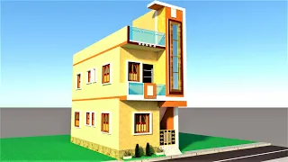 15x30 New House Design 3D || 15x30 House Plan || 50 Gaj Ghar Ka Naksha || Small House Design shreev