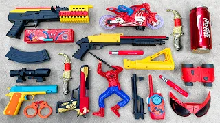 Spider Man Action Series Guns & Equipment - Handcuff, Walkie Talkie, Motor Cycle, Knife from the Box