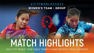Highlights | Paranang Orawan (THA) vs Yoon Hyobin (KOR) | WT Grps | #ITTFWorlds2022