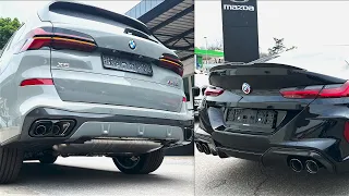 New BMW X5 M60i 2024 vs New Bmw M8 Competition Gran Coupe 2023 - REVS and Startup comparison