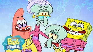 Bob Esponja | Os Melhores Momentos das Mães na Fenda do Biquíni! | Bob Esponja em Português