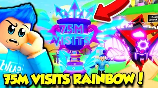 I Got The 75M VISITS RAREST RAINBOW LEGENDARY In Clicker Simulator Update!! (Roblox)