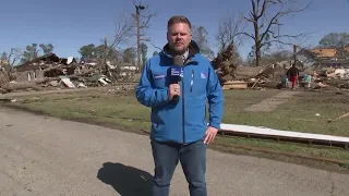 Tornado damage in Wynne, Arkansas