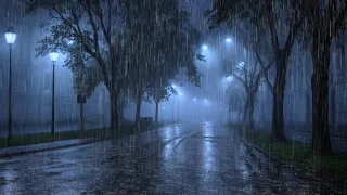 HEAVY RAIN - 99% instantly Fall Asleep With Rain Sounds At Night | Rain Sound for Sleeping, Relaxing