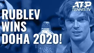 Rublev beats Moutet: Match Point, Speech and Trophy Lift | Doha 2020 Final