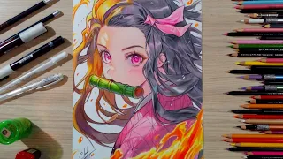 Drawing of Nezuko Kamado / Dibujo de Nezuko Kamado / Kimetsu no Yaiba