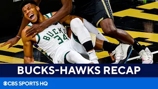 Bucks vs Hawks: Giannis leaves game, doesn't return with knee hyperextension | CBS Sports HQ