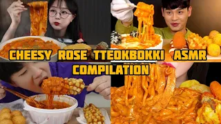 🧀 Cheesy Rose Tteokbokki  ASMR Compilation || 로제 떡볶이 🧀