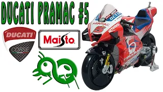 Maisto 1:18 Motogp 2021 Ducati Pramac #5 Johann Zarco Desmosedici Gp 2021 Miniatur Motor Ducati