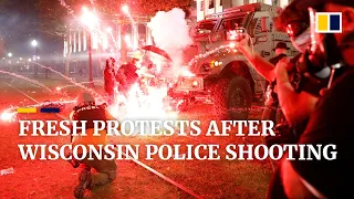 Third night of violent protests in US state of Wisconsin after police shooting of Jacob Blake