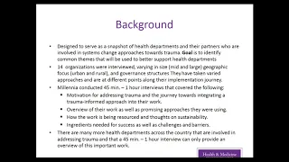 Trauma-Informed Health Departments Environmental Scan Virtual Panel Discussion