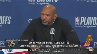 Monty Williams Postgame Interview | Phoenix Suns lose to Denver Nuggets 125-100