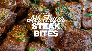 Air Fryer Steak Bites with Cajun Garlic Butter | Supergolden Bakes