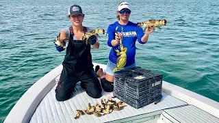 FIRST CRAB TRAP Pull of 2020 season! Stone Crab - Catch Clean Cook