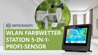 BRESSER WLAN Farbwetterstation mit 5-in-1-Profi-Sensor