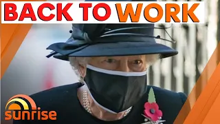 BACK TO WORK | Queen Elizabeth's first outing since the death of Prince Philip | 7NEWS