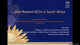 Webinar on The Link Between Access to Safe & Nutritious Food and Non-Communicable Diseases in SA