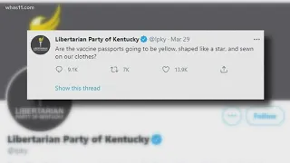 Libertarian Party of Kentucky tweet linking vaccine passports to Holocaust sparks debate, outrage