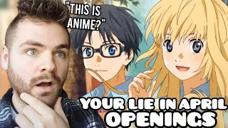 First Time Hearing 'YOUR LIE IN APRIL' Openings & Endings | ANIME REACTION