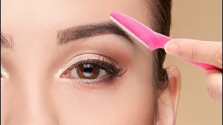 Ghar pe eyebrows kese kre without pain😀|| watch full video how I shape my eyebrows and upper lip