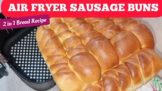 Air fryer Sausage Buns Bread Recipe from Scratch. Homemade Pigs in A Blanket Bread Recipe.