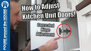 How to adjust a cabinet door hinge. Kitchen unit door adjustment. Adjust a concealed door hinge!