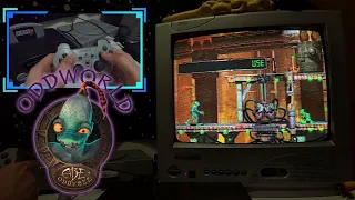 Oddworld Abe's Oddysee Gameplay on an original PS1 with a CRT TV