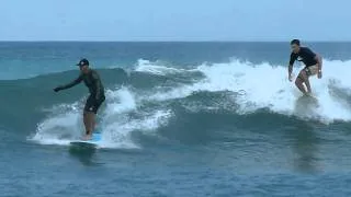 Surfing the last of Hurricane Irene waves Lake Worth Pier.