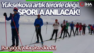 Asfaltta Antrenman Yapan Sporcuların Kar Heyecanı