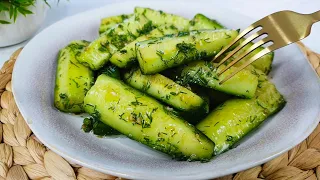 Tastier than lightly salted cucumbers! Cucumber snack in 5 minutes.