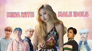 male idols interaction and reaction to twice mina