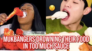 mukbangers DRINKING sauce like it's a meal