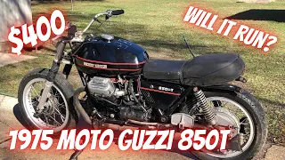 1975 Moto Guzzi 850T abandoned for over 10 years. Will It Run?!?