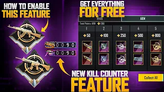 Get Everything For Free | How To Enable Kill Counter Feature | Elimination Counter Feature In Pubgm